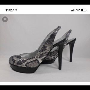 Guess snakeskin sling back pump sz 9.5
